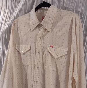 ELY PLAINS 1960's vintage pearl snap button down cowboy shirt size 16.5/34